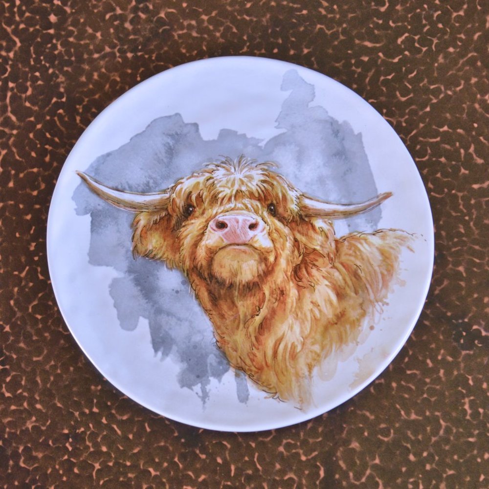 Pier 1 Yak Art 8 1/2" Decorate Ceramic Plate